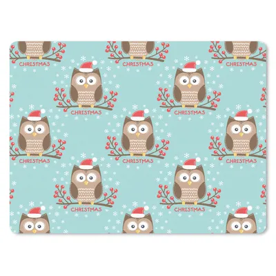 Produktbild von MuchoWow® Mauspad Mousepad Schnittmuster - Eule - Weihnachten 23x19 cm - Mousepads - Maus Mat - Pad - Mausunterlage - Schreibtischunterlage - Mauspad