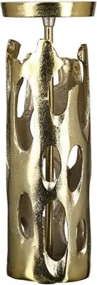 Produktbild von Casablanca Leuchter Aluminium goldfarben für Stumpenkerze