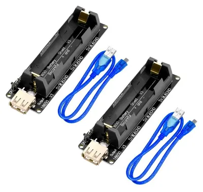 Produktbild von 2 Pack 18650 5V-3V Lithium Ionen Akku 600mA 3V/1A 5V/3A Micro USB Modul mit Ladekabel Kompatibel mit Raspberry Pi 3 Kompatibel mit ESP32 ESP8266 USB Kabel Kompatibel mit ESP32 ESP8266 USB Kabel