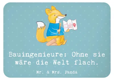 Produktbild von Mr. & Mrs. Panda magnet Bauingenieur Held - Meeresbrise - Geschenk, Kühlschrankmagnet, küchenmagnet, Brückenbau, handgefertigte Geschenke, zettelhalter, Baukonstruktionen