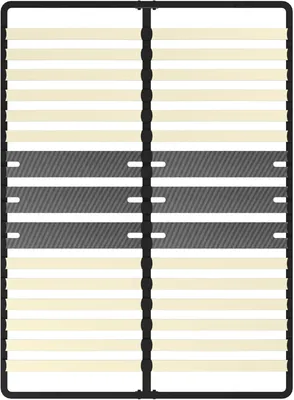 Image de DEWINNER - Sommier 140x190 cm | 2x15 Lattes Peuplier Naturel | Pied Central Réglable T | Ergonomique | Structure Noire Moderne | Installation Express