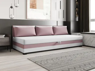 Obrázek produktu pro Jednolůžková postel 80x195 ZAJDA BIZ 2 s úložným prostorem - růžová / bílá