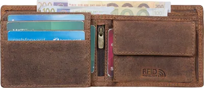 Produktbild von Benthill Geldbörse Herren Leder - Echtleder Geldbeutel mit RFID-Schutz - Slim Portemonnaie für Herren