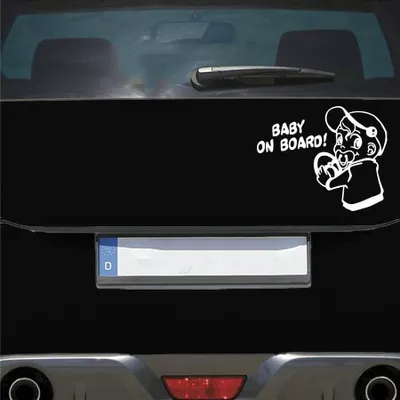 Produktbild von Auto Aufkleber Baby AN Bord Board Tour Junge 19x15 cm Weiss Glanz Sticker Heckscheibenaufkleber