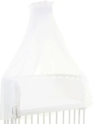 Produktbild von babybay Himmel Piqué mit Band für alle Modelle, weiß Punkte perlgrau