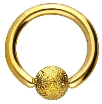 Produktbild von Intim-Piercing, Septum Piercing Chirurgenstahl Klemmkugelring DIAMANTOPTIK Gold Innendurchmesser: 8mm + Stabstärke: 1,6mm