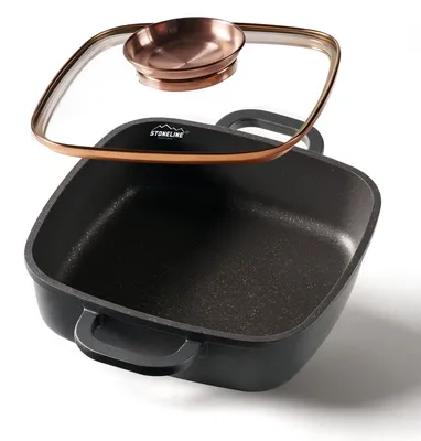 Produktbild von STONELINE® Servierpfanne Eckig 20 cm Roségold | mit Deckel