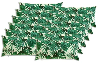 Productafbeelding van vidaXL Kussenhoezen, 12 stuks, HEERLEN, bladmotief, 40 x 80 cm, polyester