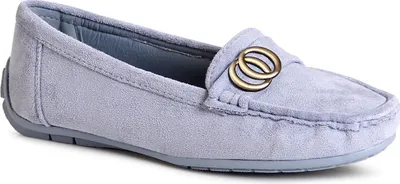 Produktbild von topschuhe24 2778 Damen Velours Mokassins Komfort Slipper, Farbe:Hellblau, Größe:40 EU