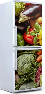 Produktbild von Kühlschrankdekoration  60x180 cm  Aufkleber auf dem Kühlschrank - Gemüse Farbige
