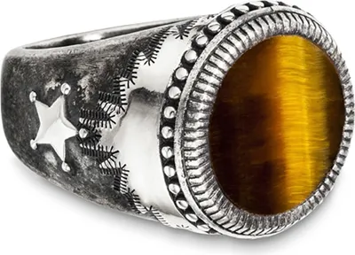 Produktbild von cai Ring 925/- Sterling Silber weiß 058 (18,5) Tigerauge braun 132270733