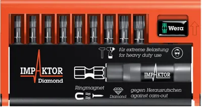 Produktbild von Wera 05057688001, 9 Stück(e), Torx Plus, TX20, TX25, TX30, TX40, 25 mm