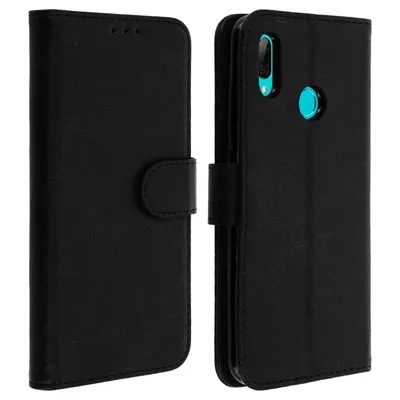 Produktbild von Avizar, Flip Cover, Kunstlederetui für Huawei P Smart 2019, Honor 10 Lite, Schwarz