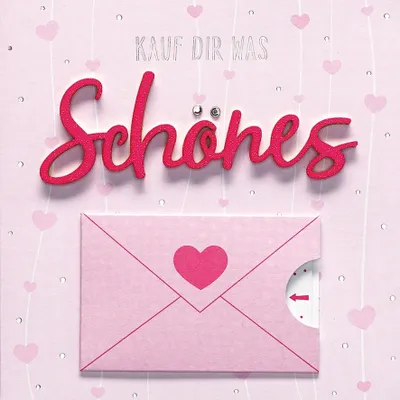 Produktbild von Allgemeine Wünsche  Lettering Surprise  Quadratische Geldkarte mit App