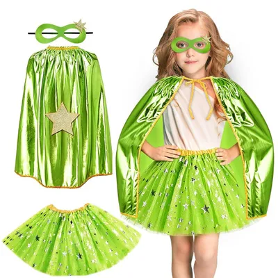 Superhelden-Cape-Set für Kinder, 3-teilig, mit Maske und Tutu
