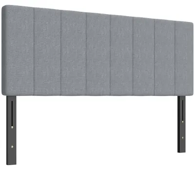 Produktbild von Kopfteil 3-fach höhenverstellbar Bettkopfteil mit Metallbeinen Leinenoptik für Schlafzimmer 160x10x106/116/126 cm Grau