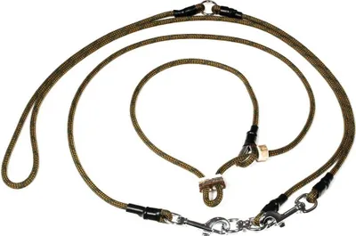 Produktbild von Mystique Hunting Profi Umhängeleine 6mm mit Zugbegrenzung S 275cm khaki/orange