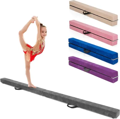 Obrázek produktu pro KOMFOTTEU kladina 210 cm, gymnastická kladina skládací, kladina přenosná, kladina rutchfest pro děti dospělé do 70 kg, gymnastická kladina pro domácí gymnastiku