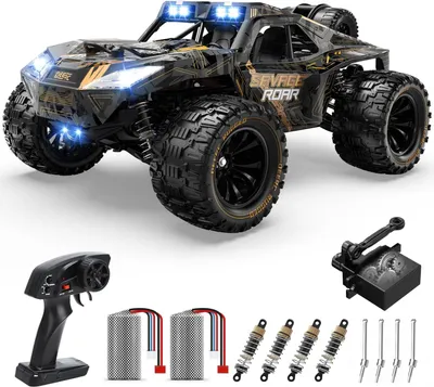 Produktbild von DEERC 1:14 Schnelles Ferngesteuertes Auto, 40 km/h Hochgeschwindigkeits-RC-Truck mit LED-Scheinwerfer für Jungen, Offroad-2,4-GHz-4x4 RC-Geländeauto