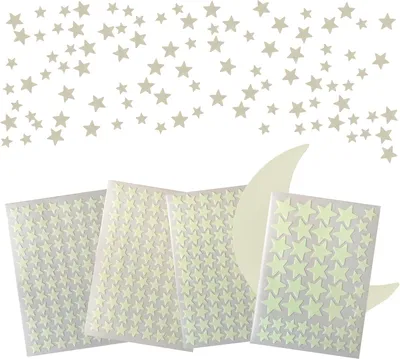 Productafbeelding van Sterrenstickers en Maan Plakstickers, 338 Stuks, Fluorescerend, Wanddecoratie voor Kinderen