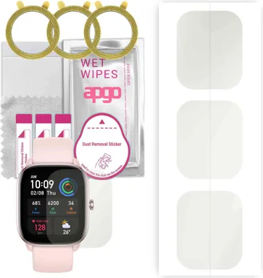 Produktbild von apgo 3 Stück Schutzfolie, Matt, kompatibel mit Amazfit GTS 4 Mini Smartwatch, Hydrogel Displayschutzfolie mit Positionierhilfe, Displayfolie, robust und kratzfest