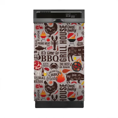 Produktbild von Aufkleber sticker 45x70 cm Dekorative folie Spülmaschine - BBQ Fleisch Gemüse