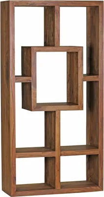 Produktbild von Bücherregal MUMBAI Massiv-Holz Sheesham 90 x 180 cm Wohnzimmer-Regal Ablagefächer Design Landhaus-Stil Standregal