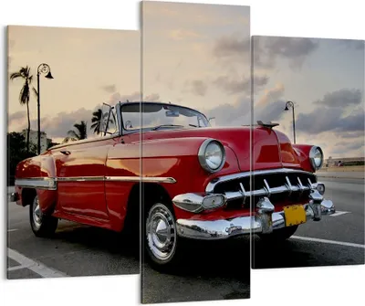 Produktbild von Bild auf Leinwand - Leinwandbild - Auto Kuba Himmel - 130x100cm - Wand Bild - Wanddeko - Leinwanddruck - Bilder - Kunstdruck - Wanddekoration - Leinwand bilder - Wandkunst - CB130x100-0186