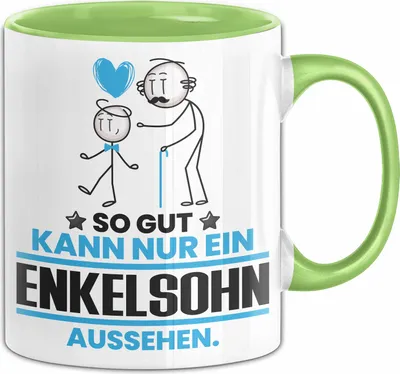 Produktbild von Enkelsohn Geschenk Tasse So Gut Kann Nur Ein Enkelsohn Aussehen Geschenkidee Kaffee-Becher (Grün)