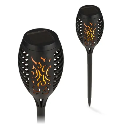 Produktbild von EASYmaxx Solar-Fackel LED mit Erdspieß und Clip - 2er-Set