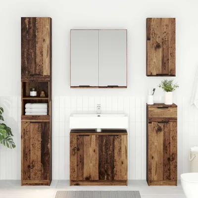 Produktbild von Möbel Badezimmerschrank Altholz 64,5 x 33,5 x 59 cm Holzwerkstoff - Badspiegel &1543