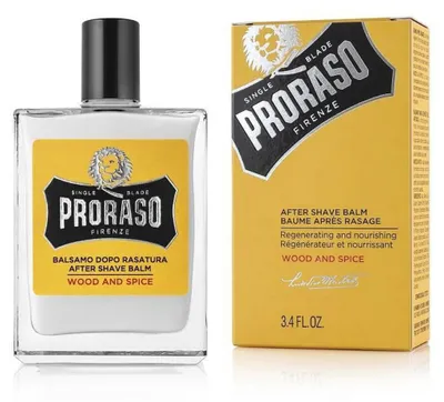 Immagine prodotto di Proraso Wood & Spice Balsamo Dopobarba Idratante e Nutriente con Note di Legno, Cumino e Zafferano, 100 ml