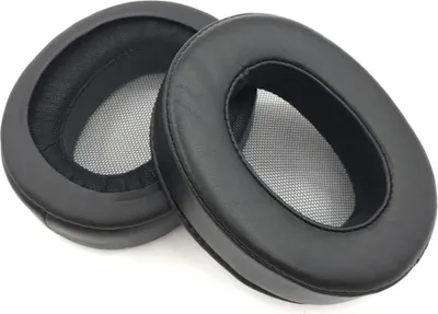 Image de INF 2 Coussinets d'oreille en cuir d'agneau pour Sony MDR-1A/1R/1AM2 Le noir