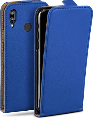 Produktbild von moex® Flip Case kompatibel mit Huawei P20 Lite - Hülle mit 360 Grad Schutz, Blau