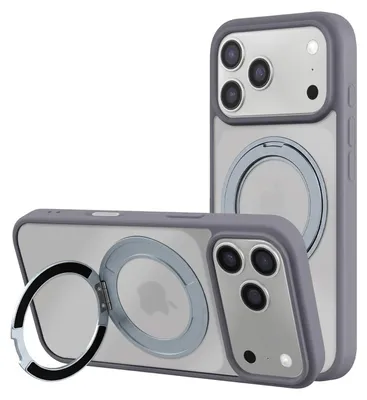 Imagen del producto de Avizar, funda para iPhone 18 Pro Max / 17 Pro Max con soporte de anillo, color gris