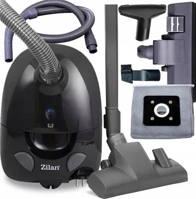 Zdjęcie produktu dla Odkurzacz Workowy Zilan 860W, Mega Moc, Podwójny Filtr I Zestaw Akcesoriów
