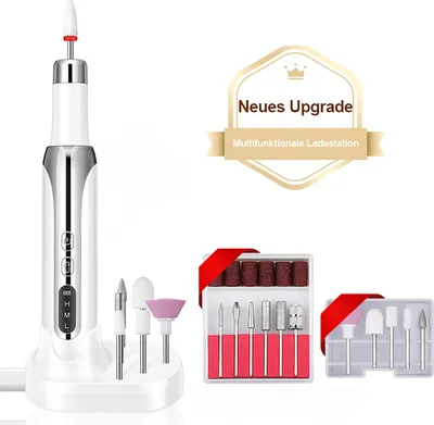 Produktbild von Maniküre-Pediküre-Set Kabelloses tragbares Maniküreset,elektrische Maniküre mit Ladestationinkl. 18 Aufsätze, 15000 hohe U/min