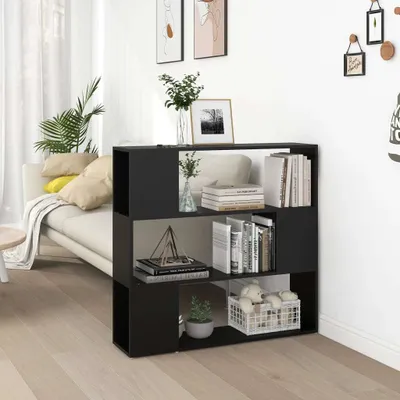Immagine prodotto di The Living Store Libreria Room Divider Nero 100x24x94 cm