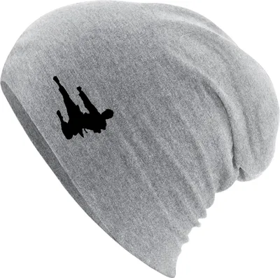 Produktbild von Huuraa Beanie Karate Silhouette Heather Grey One Size Baumwolle und Elasthan Mütze Geschenkidee
