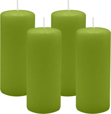 Produktbild von 4er Set Adventskranzkerzen Limonegrün Ø 50 x 120 mm