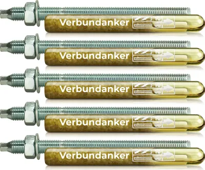 Produktbild von Isolbau Verbundanker Set - Verbundankerpatrone styrolfrei V08 + Ankerstange verzinkt M8 x 110 - ETA/ETAG Zulassung - 5 Stück