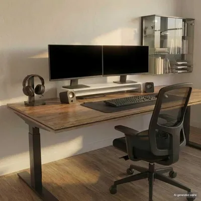 Zdjęcie produktu dla Podwyższenie monitora, podstawa pod biurko/telewizor, wymiary 100x24x13 cm, kolor biały, materiał: płyta wiórowa
