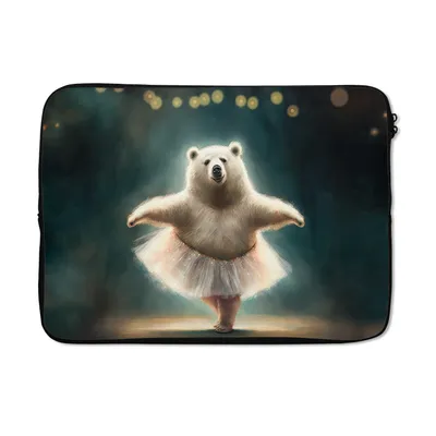 Produktbild von MuchoWow® Laptop Hülle 14 ZollEisbär - Rock - Ballett - Porträt - Tiere - Kinder Laptoptasche - Laptoptasche - Stoßsicher - Schutzhaube