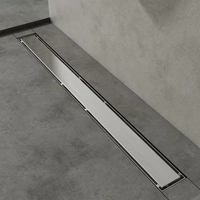 Produktbild von Mai & Mai Duschrinne 100cm Bodenablauf aus Edelstahl | Komplettset Ablaufrinne für Badezimmer | Befliesbar Wasserabfluss 35L/min | Haarsieb Chrom KE110