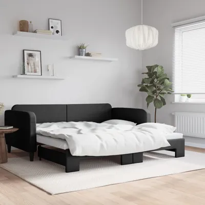 Obrázok produktu pre Maison Exclusive – rozkladacia pohovka, čierna, 100 x 200 cm, látka