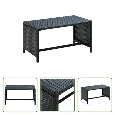 Obrázok produktu pre The Living Store Konferenčný stolík čierny 70 × 40 × 38 cm Poly ratan