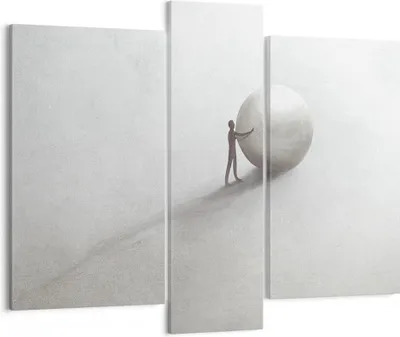 Produktbild von Bild auf Leinwand - Leinwandbild - 3 Teile - Sisyphus Arbeit Symbol - 95x80cm - Wand Bild - Wanddeko - Wandbilder - Leinwanddruck - Bilder - Wanddekoration - Leinwand bilder - Wandbild - CB95x80-4752