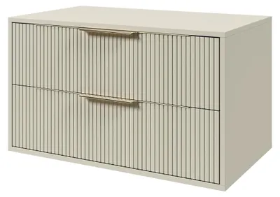 Produktbild von Waschbeckenunterschrank Rimini 80 x 46 cm Beige - Hängender Badezimmerschrank mit zwei Schubladen
