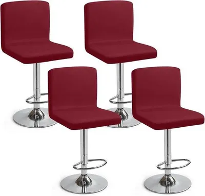 Produktbild von Famanu Set von 4 Barhockerbezügen mit Rückenlehne - Rot