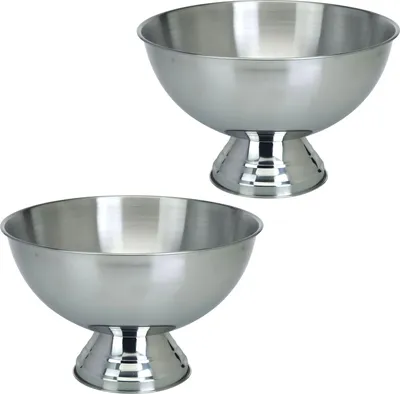 Image de Seau à champagne en acier inoxydable Coupe à champagne Refroidisseur Cuve à champagne - Coupe à vin Refroidisseur de boissons Cuve à boissons 40 cm argent, Quantité:2 pièces